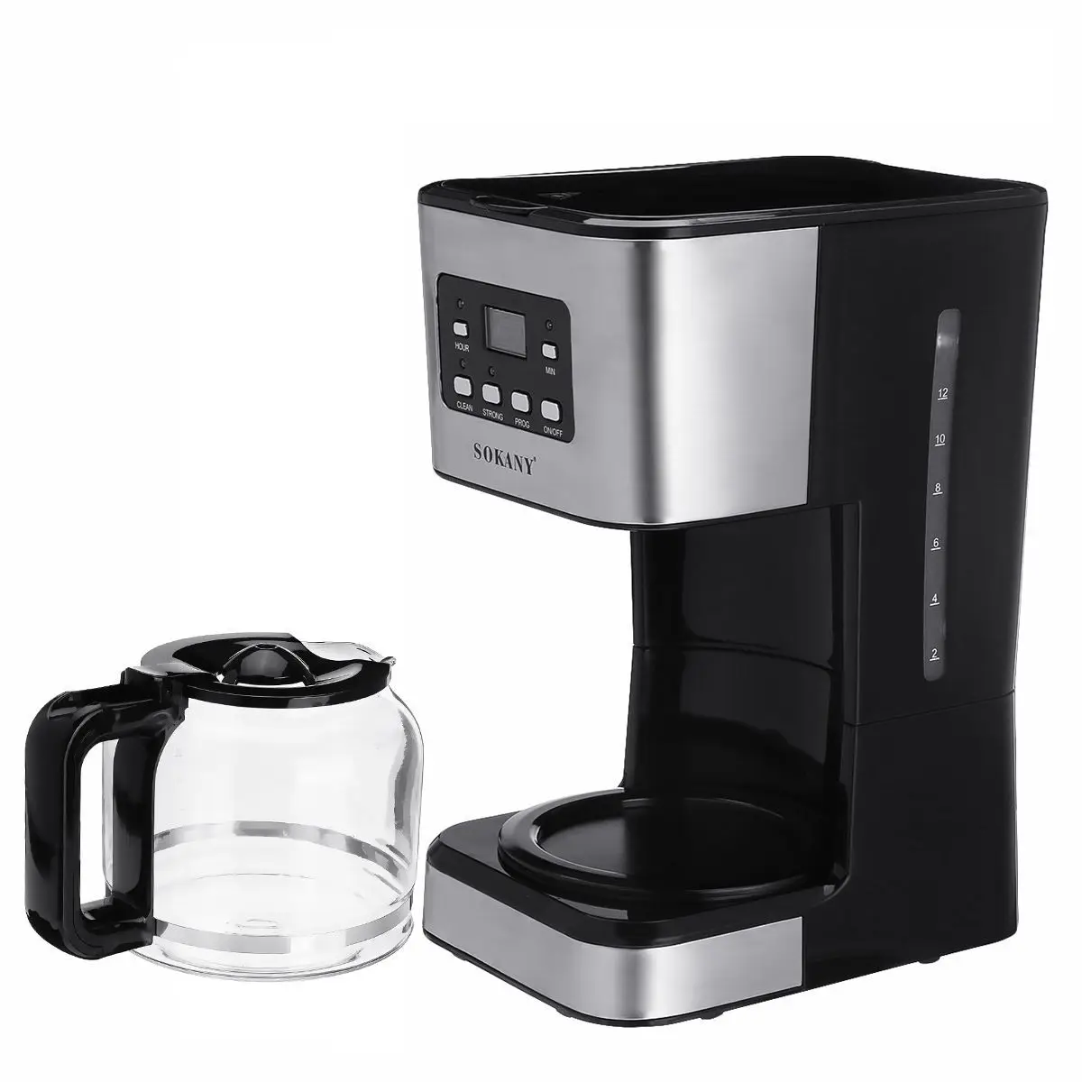 SK 950W Electric Coffee Machine Household Coffee Pot American Drip Semi-Automatic Steam Coffee Machine Brewing Tea Coffee Maker